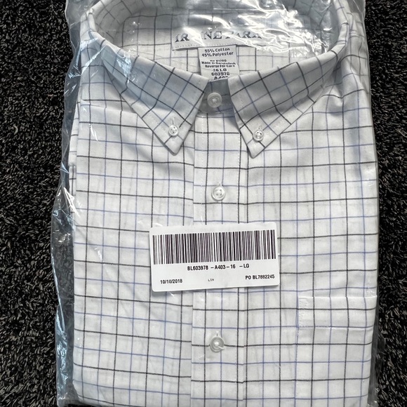 Irvine Park Oxford Long Sleeve Shirt with Button Down Collar sleeve 34/35 inch - Picture 16 of 16